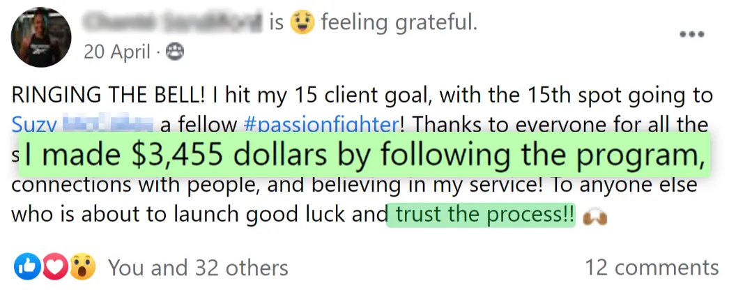 Creator success message