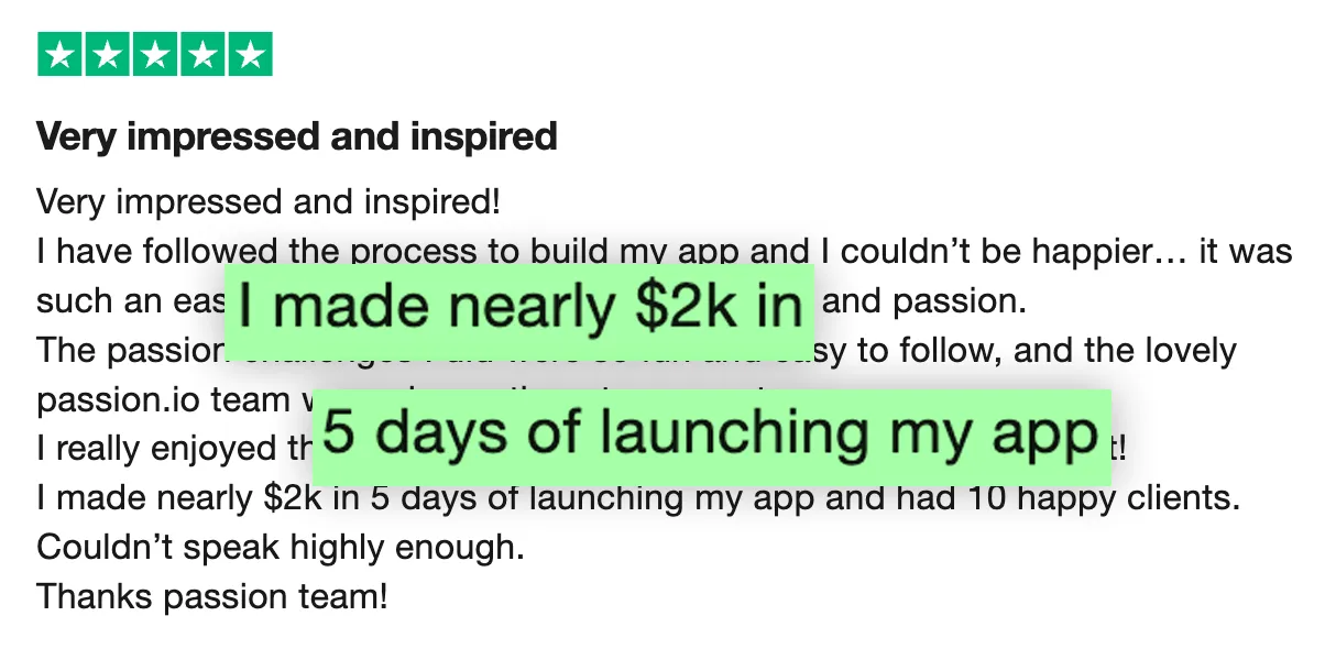 Creator success message