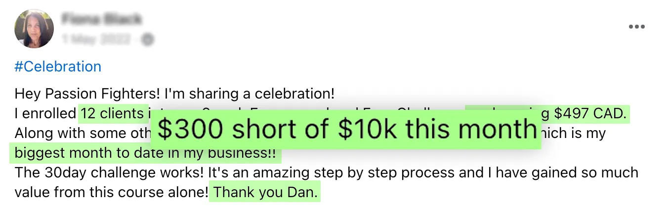 Creator success — earned 10k this month