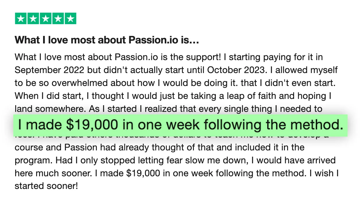 Creator success message