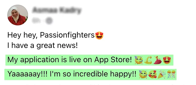 Creator success message