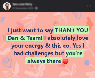Creator thanking Dan and the Passion.io team