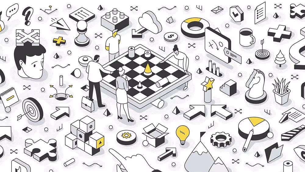 Isometric illustration of different online course platforms, showcasing a creator selecting the optimal platform for course delivery and user engagement